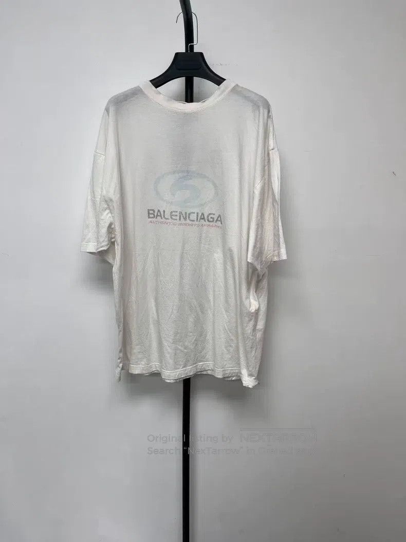 Balenciaga Balenciaga Distressed Blue Label Logo Letter Pattern Print Size US M / EU 48-50 / 2 - 1 Thumbnail