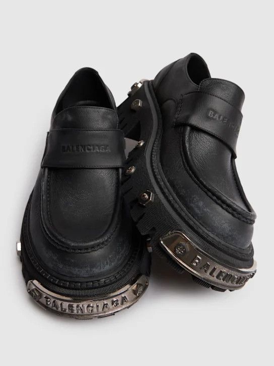 Balenciaga o1lsvrm0425 Tractor Leather Loafers in Black Size US 10 / EU 43 - 5 Thumbnail