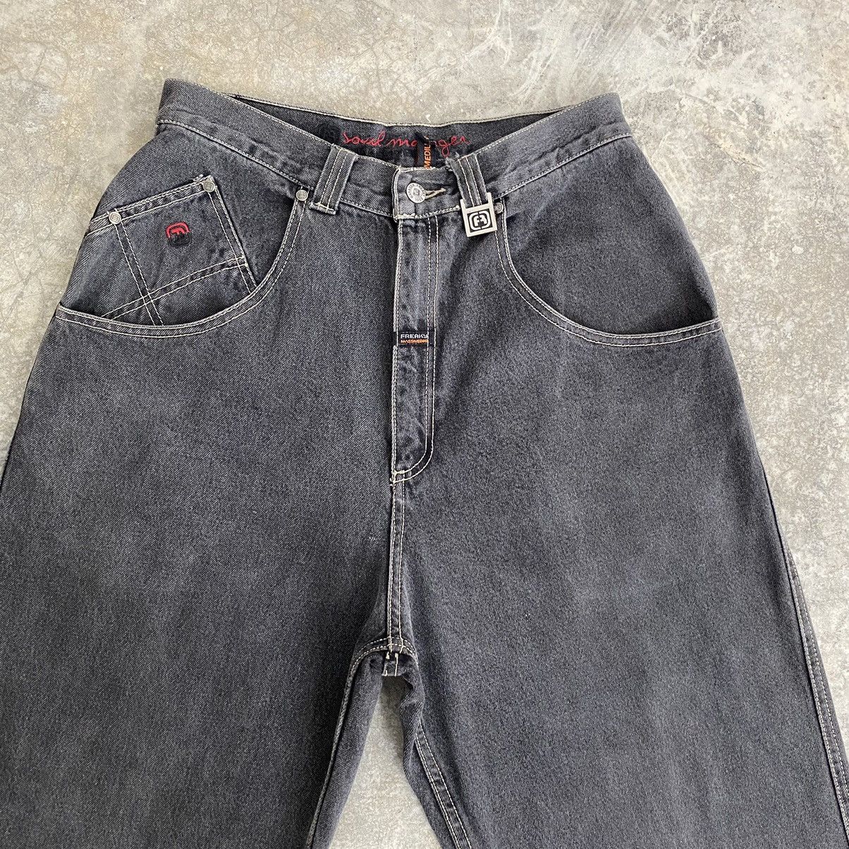 JNCO Vintage Freaky Massivebob Faded Grey Baggy Denim Jeans Size US 29 - 9 Thumbnail