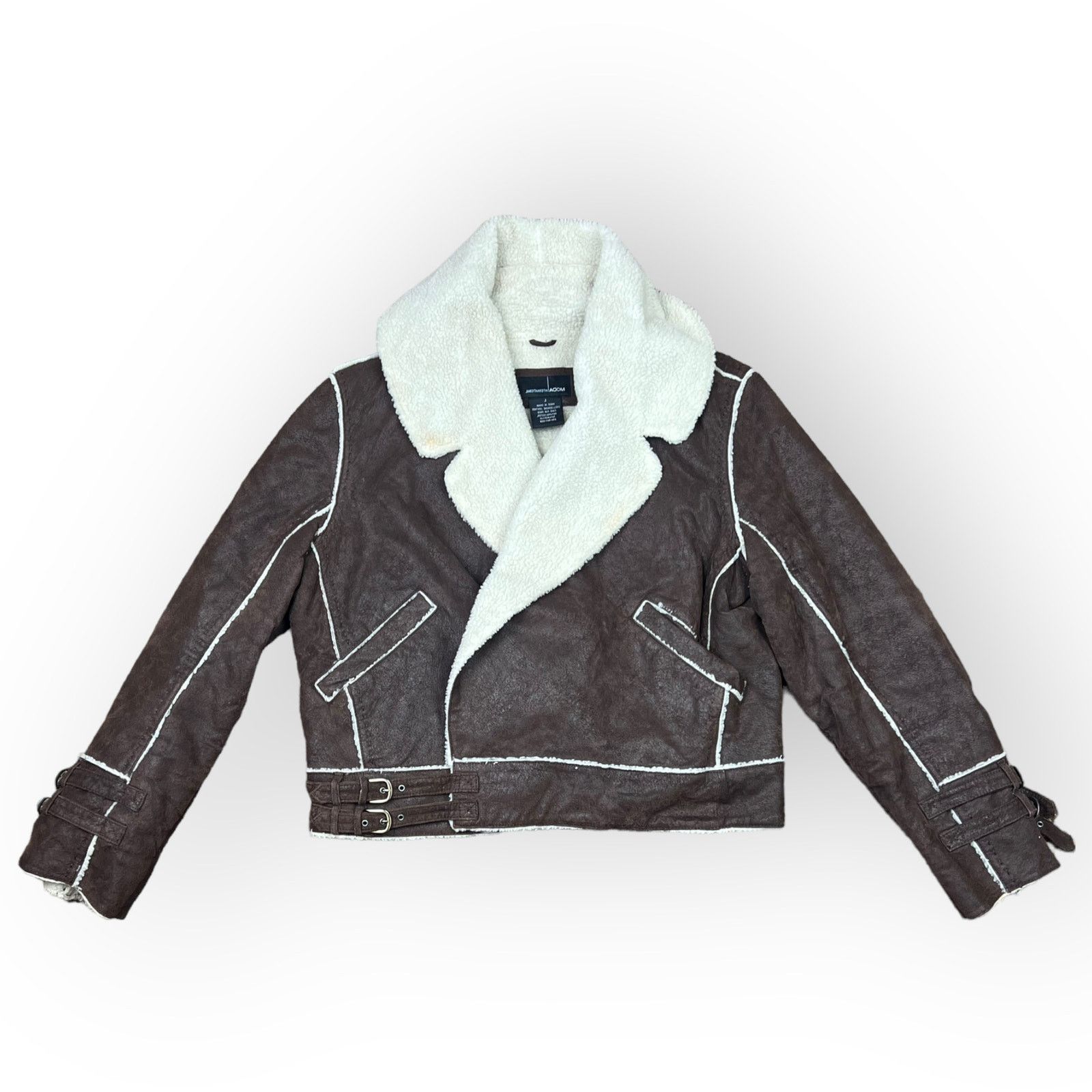Vintage Moda International Leather Suede Vintage Moto Brown Jacket Size L / US 10 / IT 46 - 15 Thumbnail