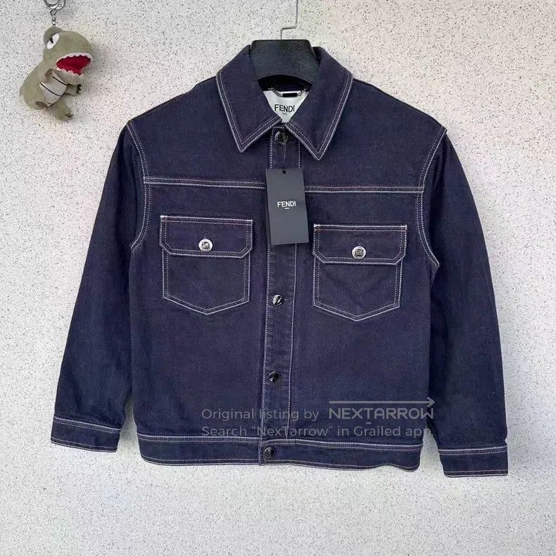 Fendi Fendi Back logo denim jacket Size 4XL / US 24-26 - 1 Thumbnail