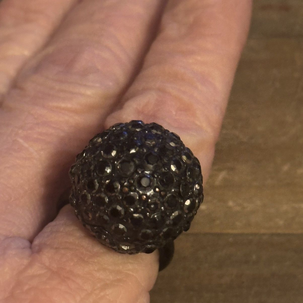 Other Black paved rhinestone ball ring Size ONE SIZE - 2 Thumbnail