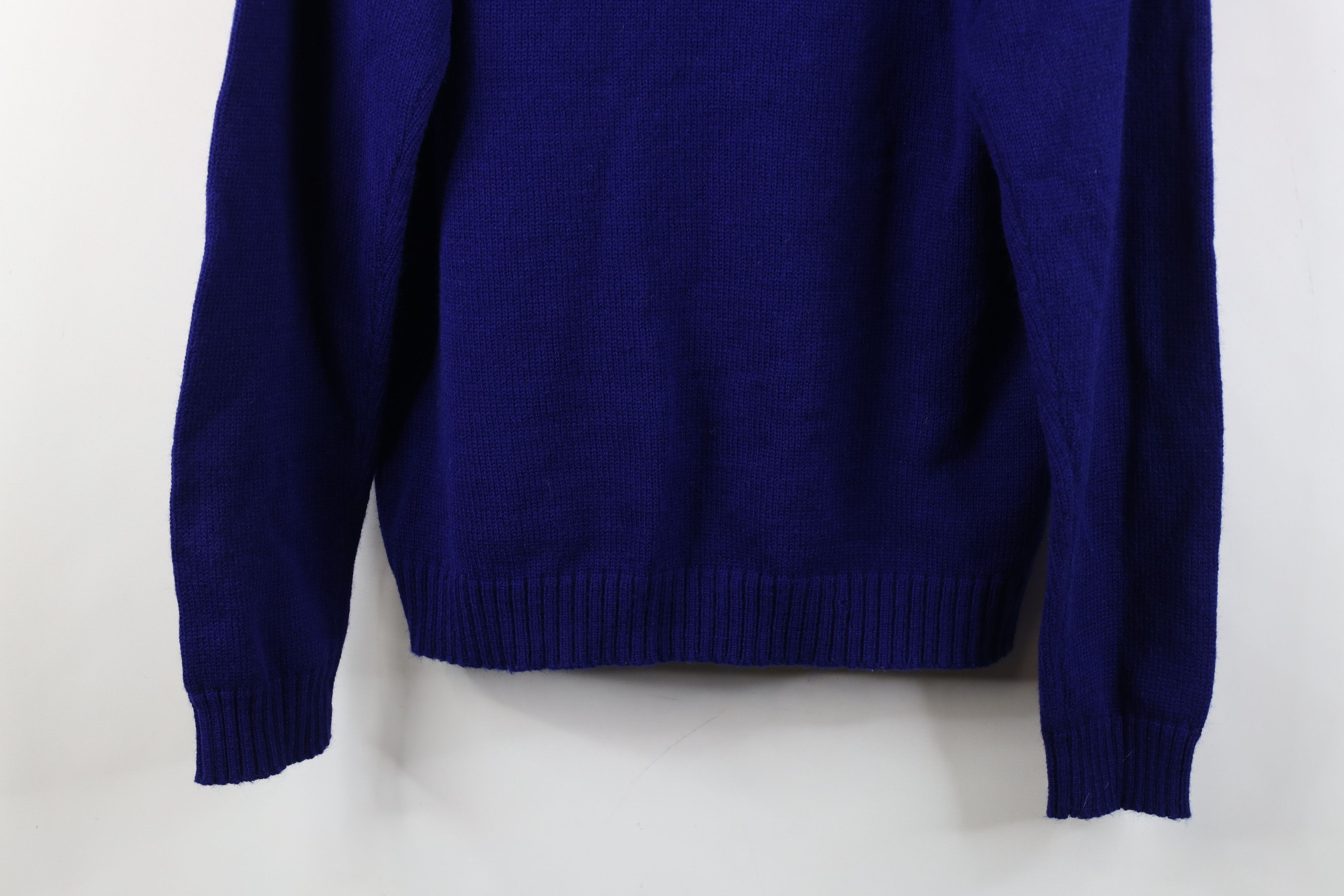 Vintage Vintage 70s Streetwear Ribbed Cable Knit V-Neck Sweater Blue Size L / US 10 / IT 46 - 11 Thumbnail