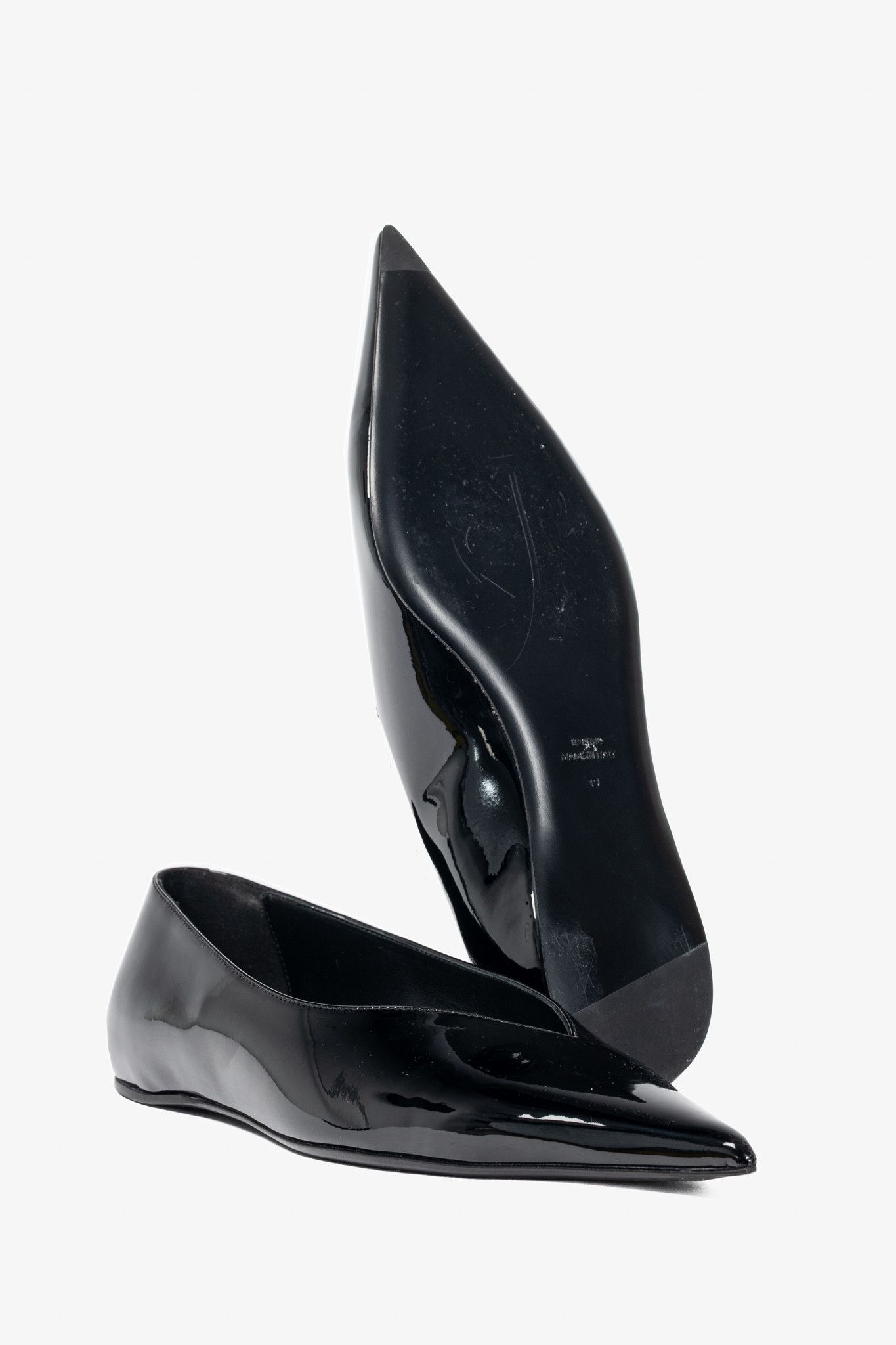 Toteme Toteme "The Patent Asymmetric" Pointed-Toe Ballet Flats Size US 8.5 / IT 38.5 - 4 Thumbnail