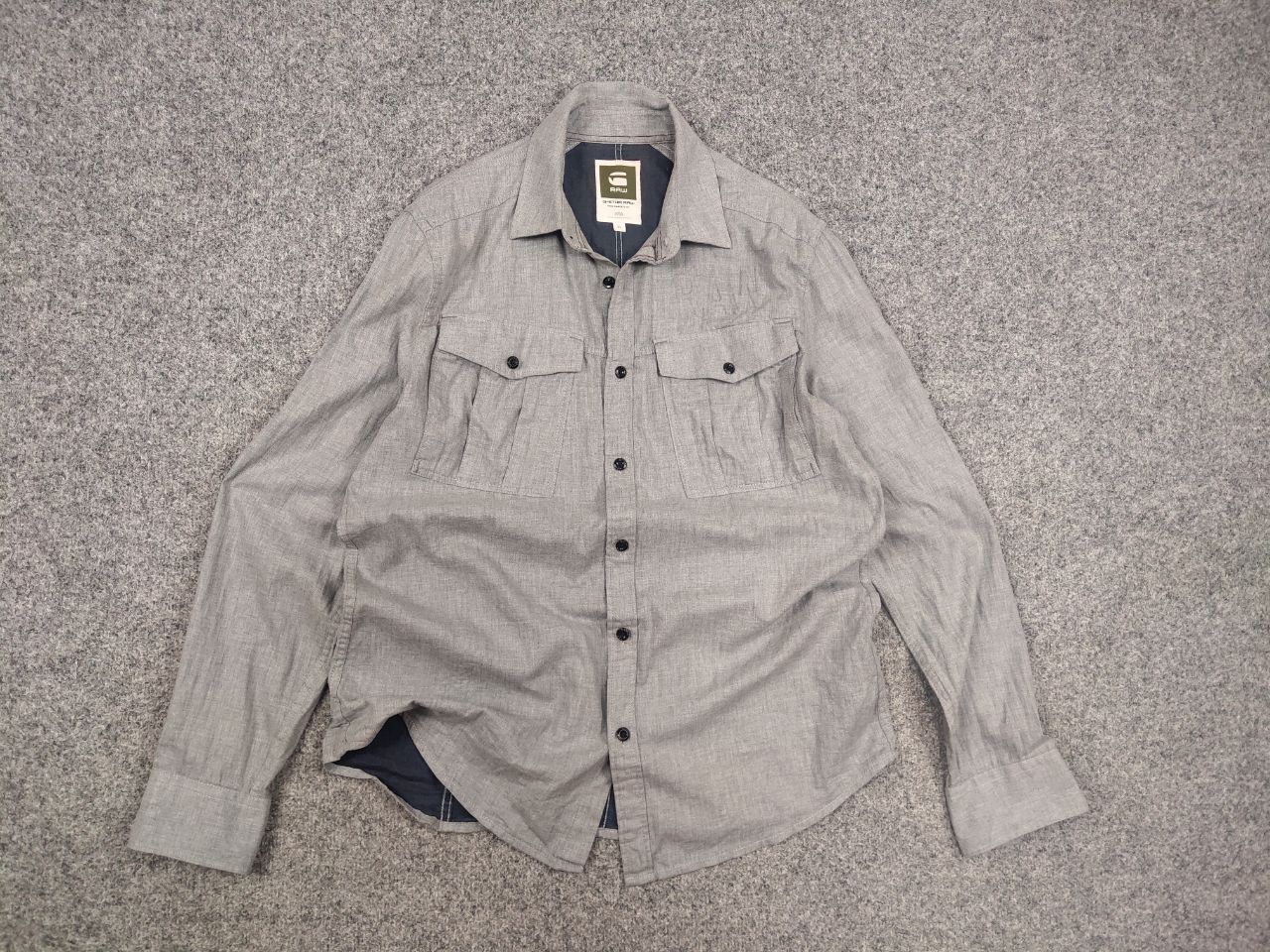 G-Star G Star Raw Rovic Cargo Pocket Gray Long sleeve button Shirt Size US L / EU 52-54 / 3 - 7 Thumbnail