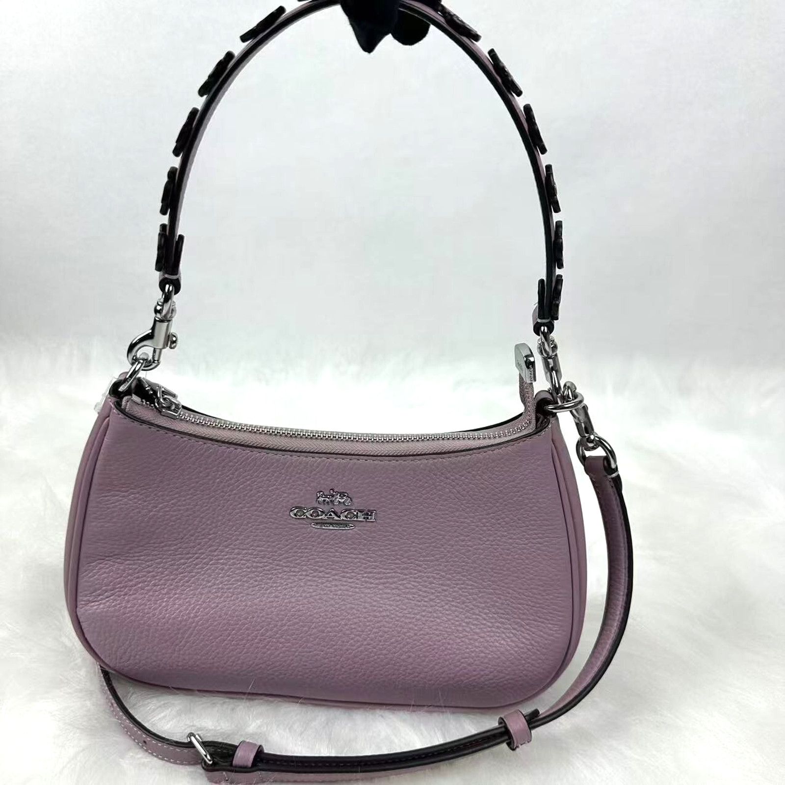 Coach Teri Shoulder Bag Crossbody Floral Leather Lilac NWT in Purple, Women's