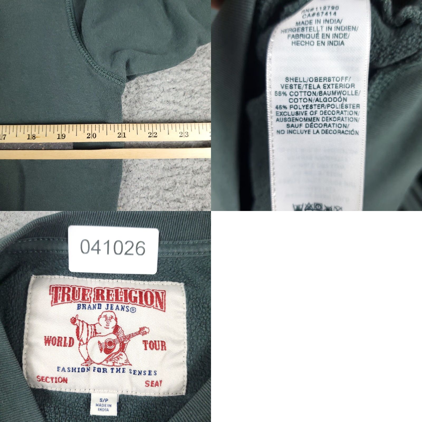 True Religion True Religion Sweatshirt Mens Small Blue Pullover Casual Logo Mock Neck Size US S / EU 44-46 / 1 - 8 Thumbnail