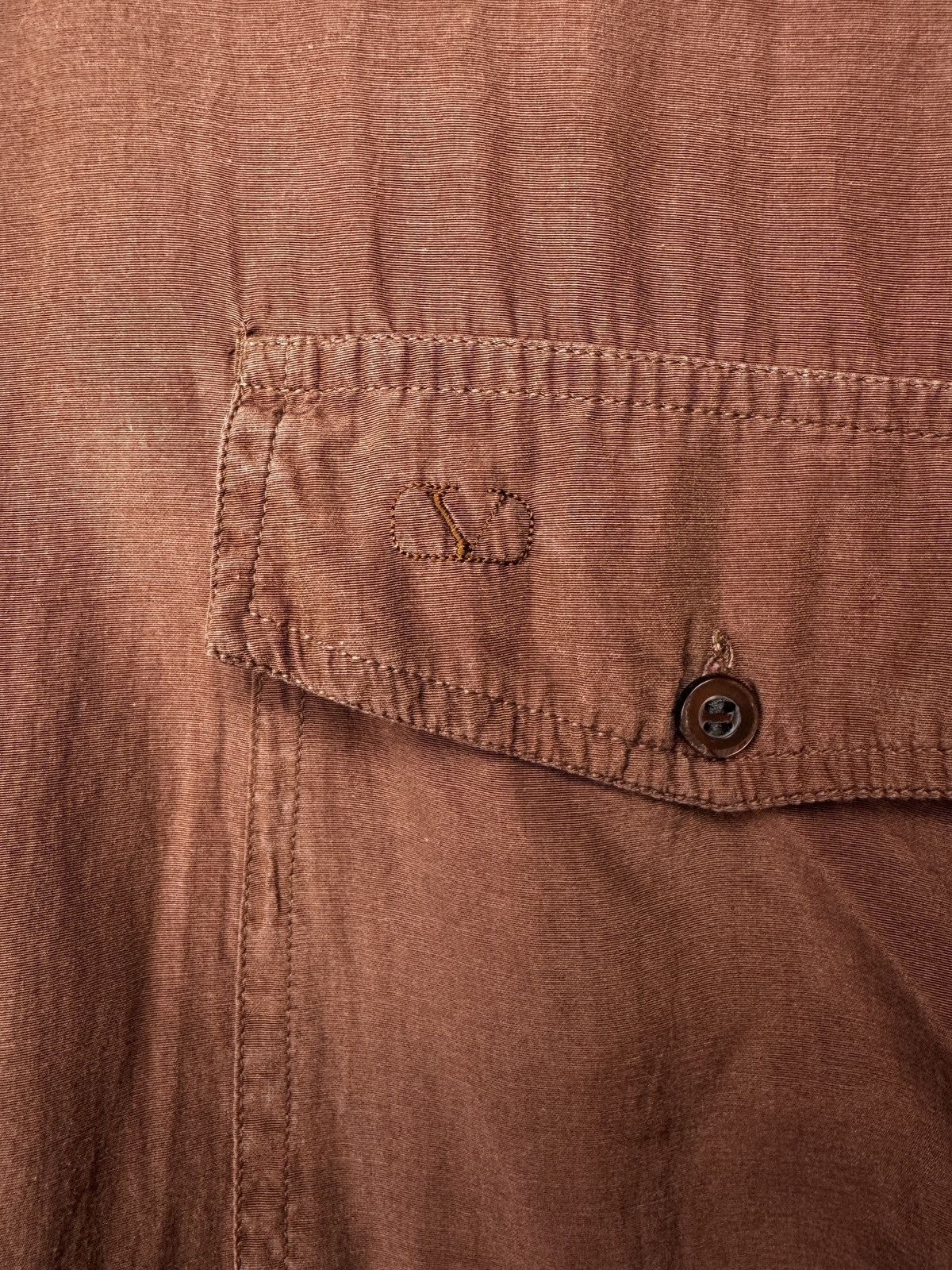 Valentino Valentino Uomo vintage brown rare silk ss shirt size XL Size US XL / EU 56 / 4 - 5 Thumbnail