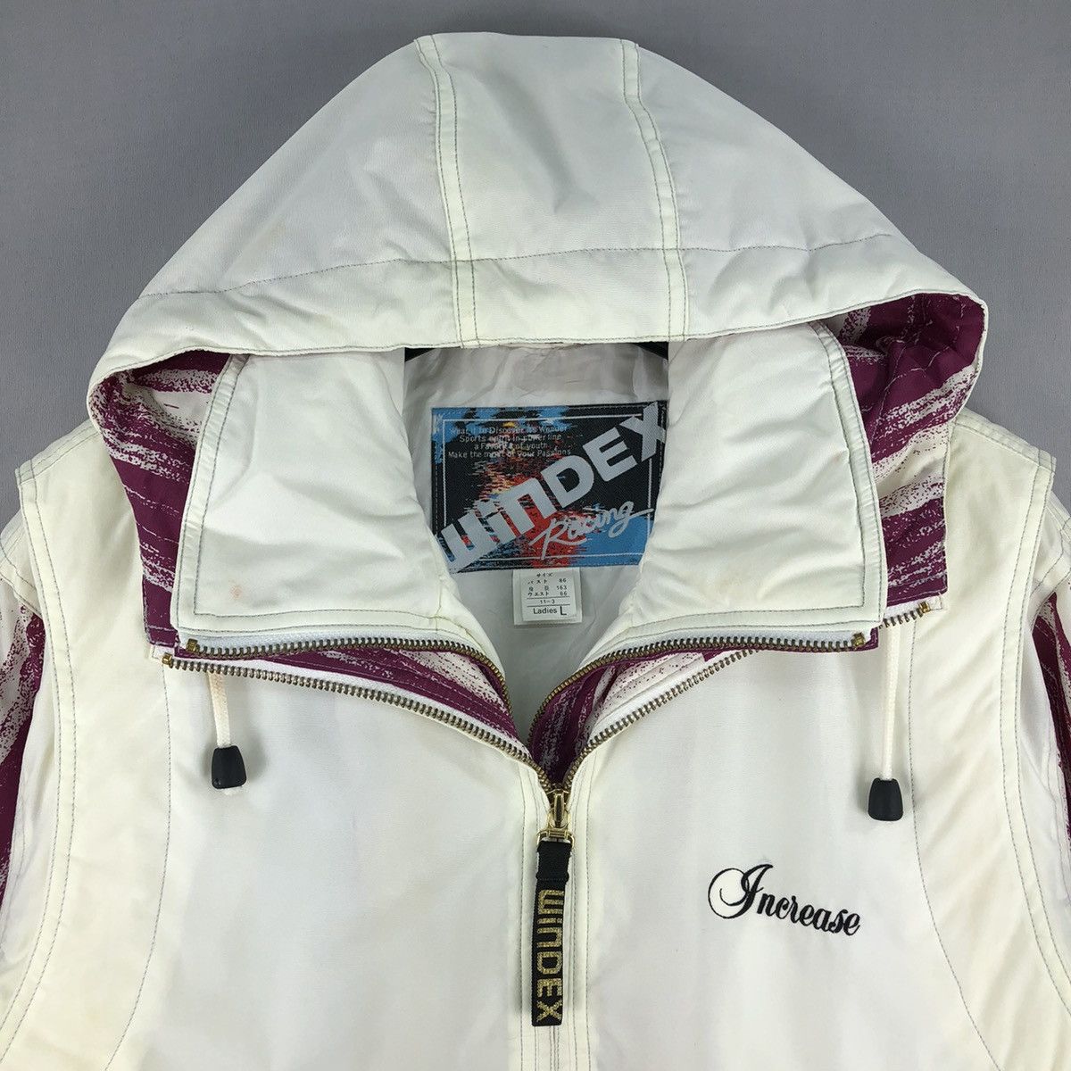 NASCAR Vintage 90's Racing Jacket Hooded Ladies by Windex Racing Size L / US 10 / IT 46 - 7 Thumbnail