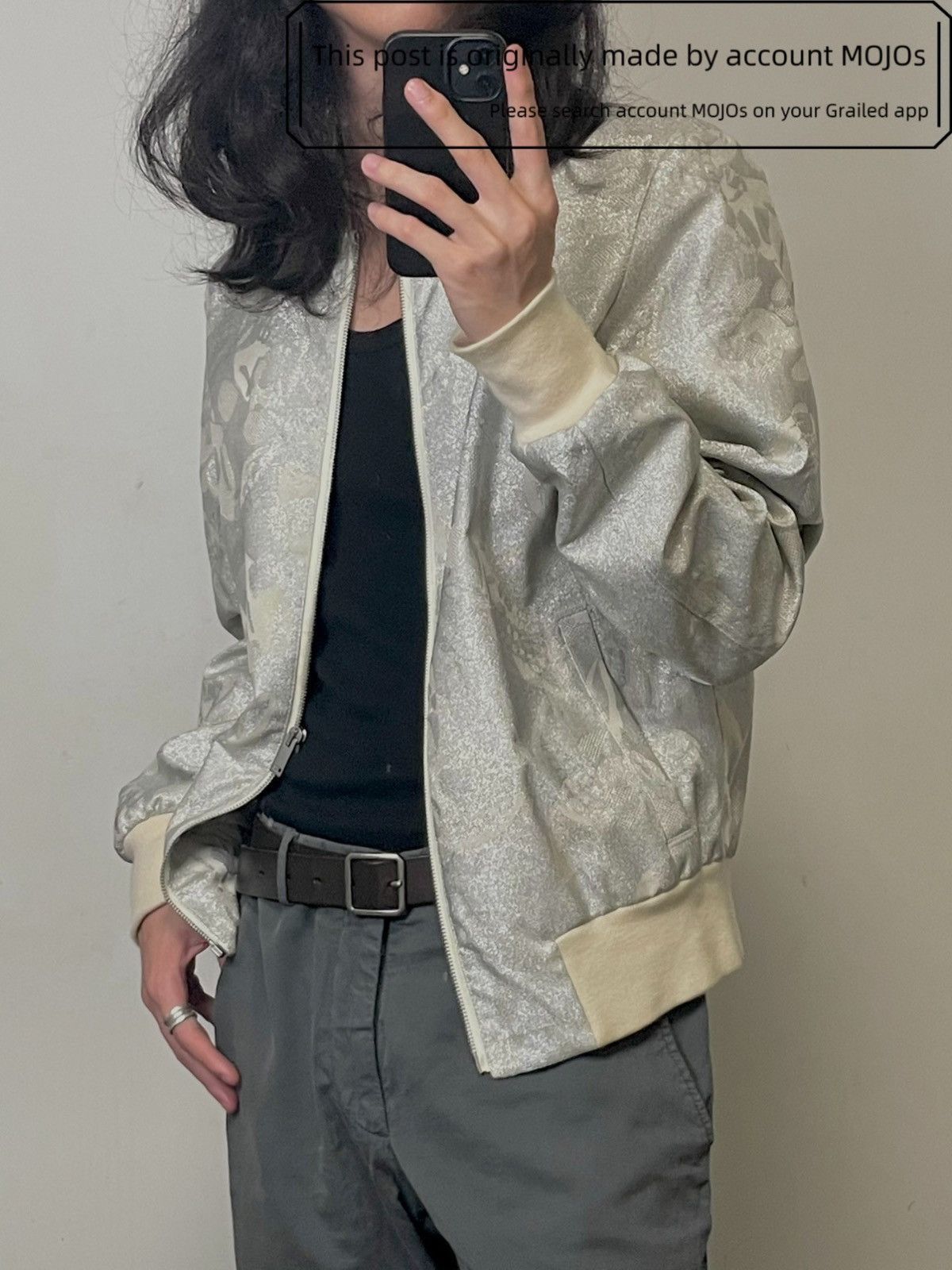 Alexander McQueen Sz 46 Alexander McQueen 15SS Silver Pattern Flight Jacket Size US S / EU 44-46 / 1 - 2 Thumbnail