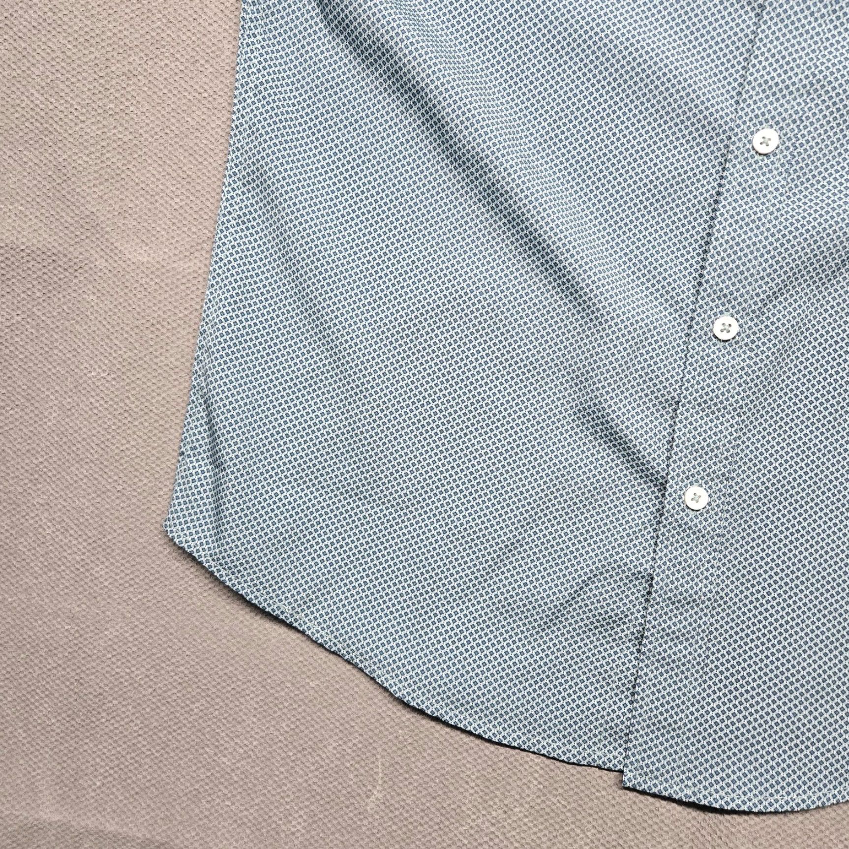 Vintage Thomas Sterling Shirt Mens Medium Blue Geometric Short Sleeve Button Up Stretch Size US M / EU 48-50 / 2 - 6 Thumbnail