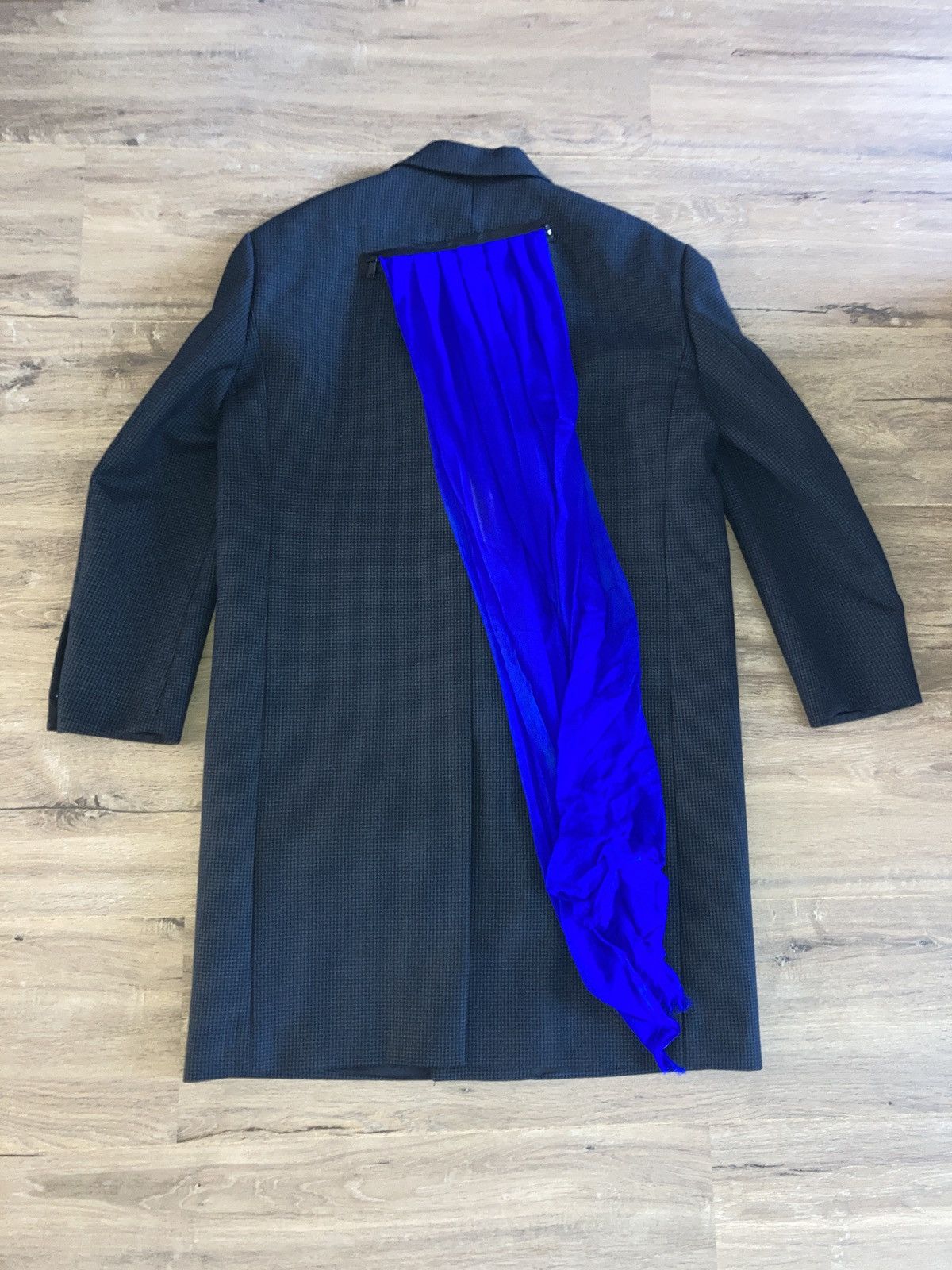 Raf Simons SS19 RUNWAY SCARF OVERSIZED SINGLE BREASTED BLACK/BLUE Size US M / EU 48-50 / 2 - 3 Thumbnail