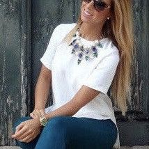 Other Chunky statement necklace w/pearls, green & blue rhinestones Size ONE SIZE - 3 Thumbnail