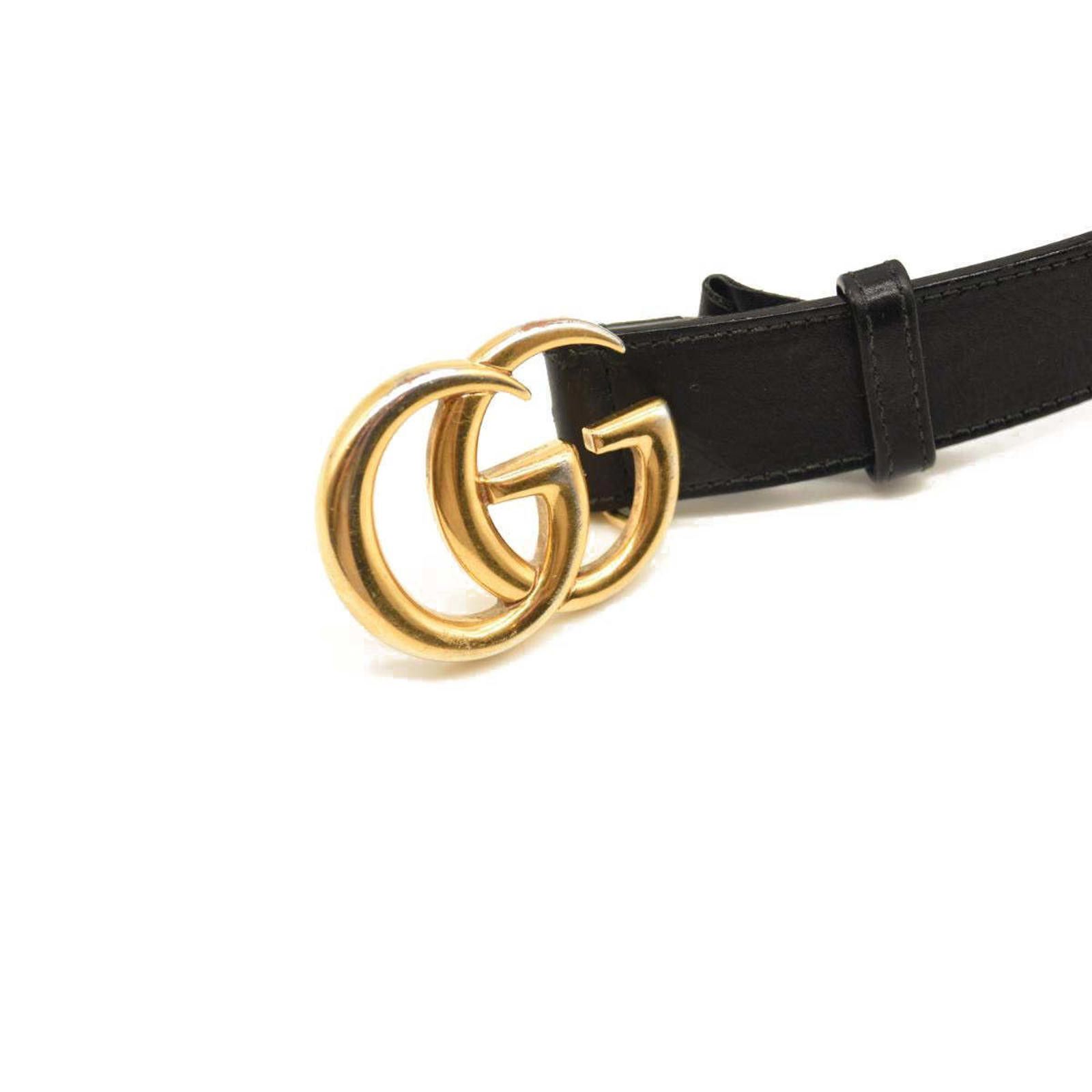 Gucci GUCCI Calfskin Double G 20mm Belt 100 40 Black Size ONE SIZE - 5 Thumbnail