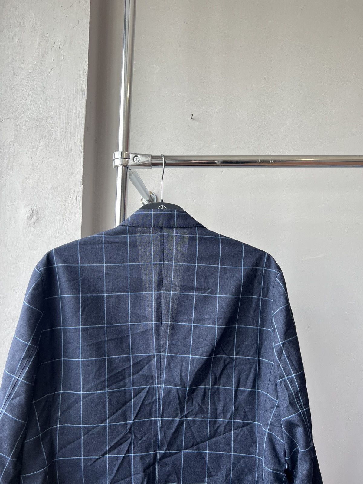 Hackett HACKETT LONDON MENS BLUE WINDOWPANE WOOL BLAZER JACKET 44R Size 44R - 15 Thumbnail