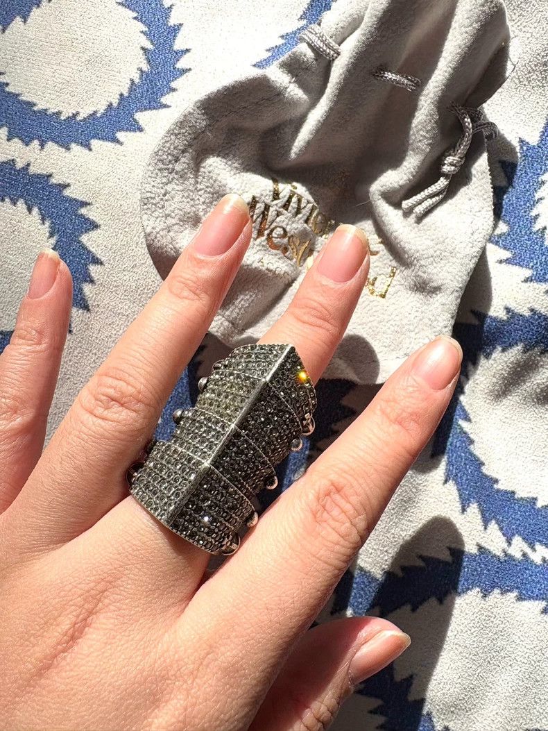Vivienne Westwood Vivienne Westwood Vintage Gun Black Full Diamond Armor Rin Size ONE SIZE - 2 Thumbnail