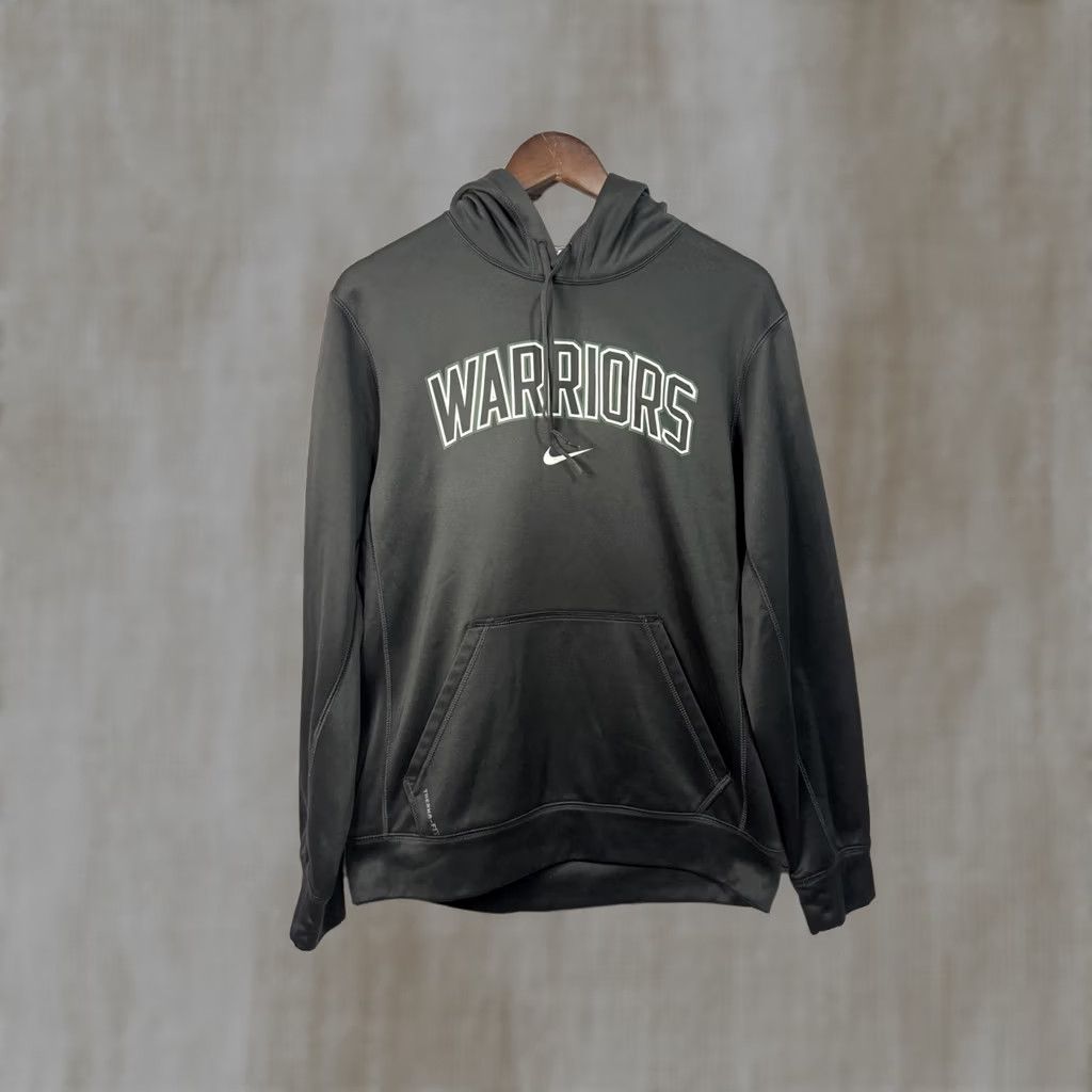 Nike Nike Warriors Therma-Fit Hoodie Sweatshirt Small Mens Black Crew Neck Long Sleeve Pullover Kangaroo Pocket Athletic Casual Size US S / EU 44-46 / 1 - 1 Thumbnail