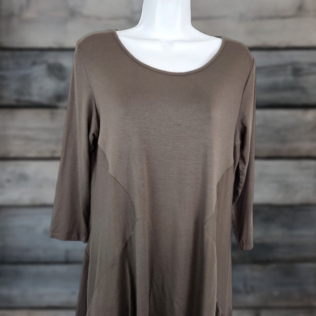 Olive Comfy USA Womens Tunic Shirt Adult Medium Olive Green 3/4 Sleeve Modal Blend Size M / US 6-8 / IT 42-44 - 1 Thumbnail