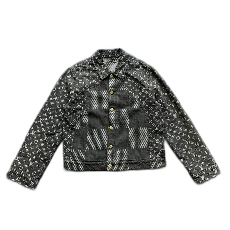 Louis Vuitton Black Printed Denim Jacket with Louis Vuitton Design Size US M / EU 48-50 / 2 - 1 Thumbnail