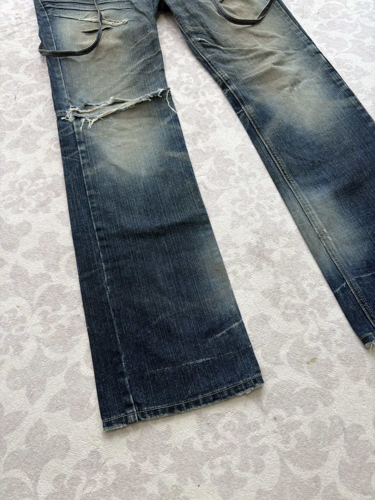 PPFM PPFM Archival Distressed Cargo Denim Zipped Ribbed Pockets Size US 33 - 4 Thumbnail