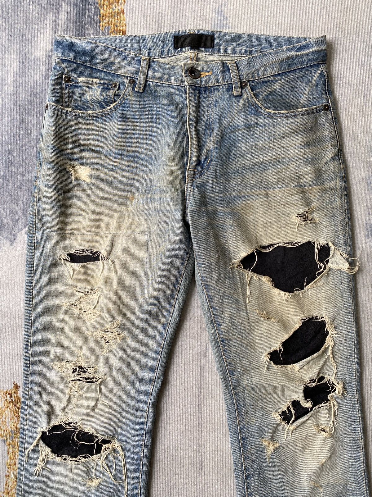 JACKROSE 2000s - Luvmaison Jackrose Japan Rusty Distressed Denim Size US 33 - 5 Thumbnail