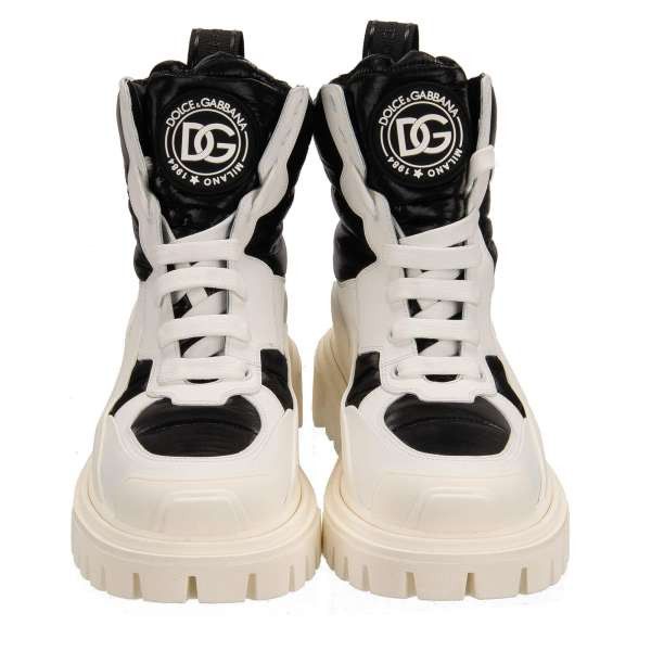 Dolce & Gabbana o1y0825 Padded Ankle Boots in White/Black Size US 10 / IT 40 - 5 Thumbnail