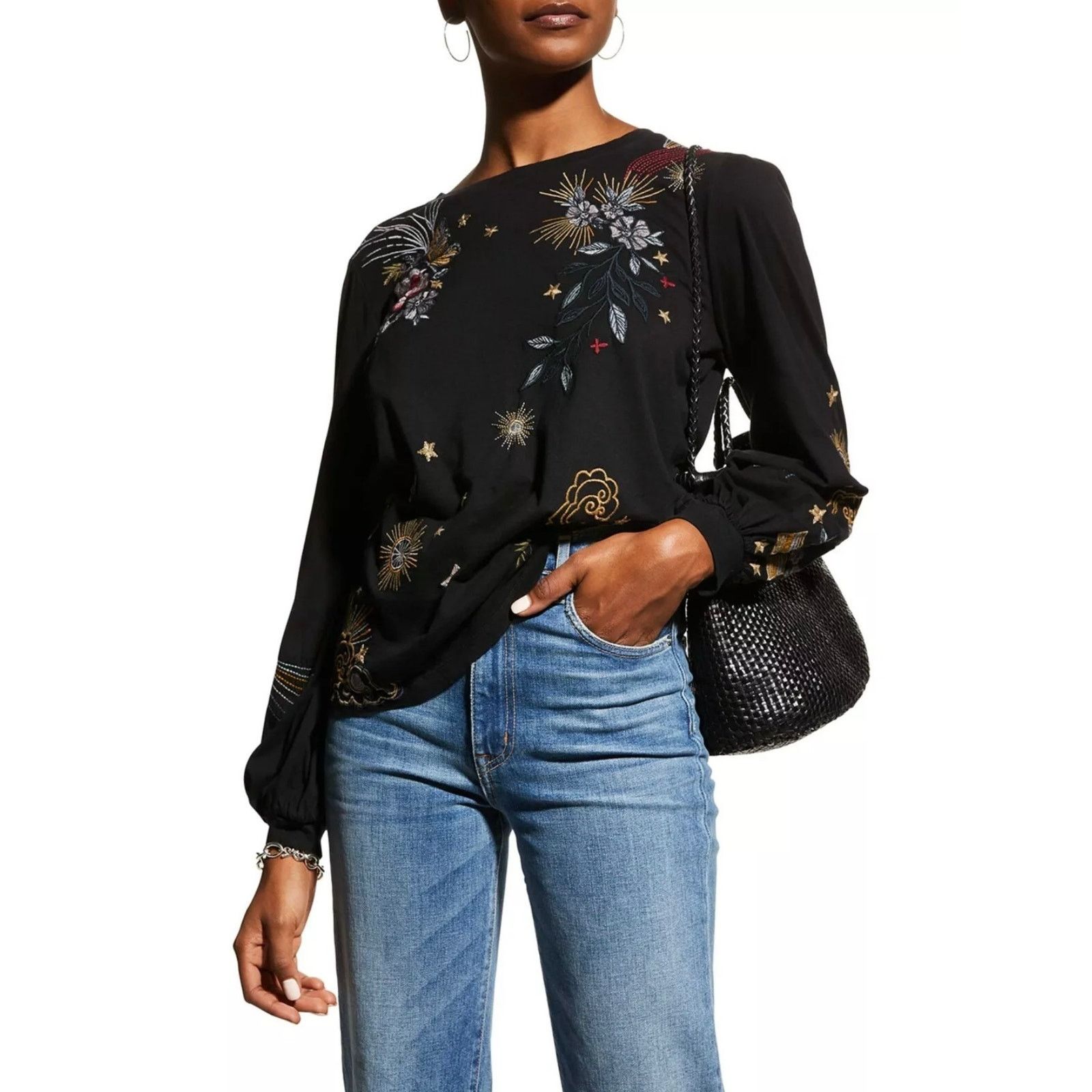 Johnny Was Johnny Was Selah Cuffed Puff Whimsigoth Embroidered Shirt S Size S / US 4 / IT 40 - 1 Thumbnail