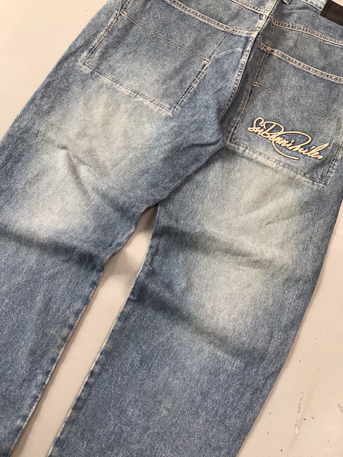 JNCO × Southpole × Vintage Vintage SirBennimiles SpellOut embroidered baggy fit denim Size US 38 / EU 54 - 7 Thumbnail