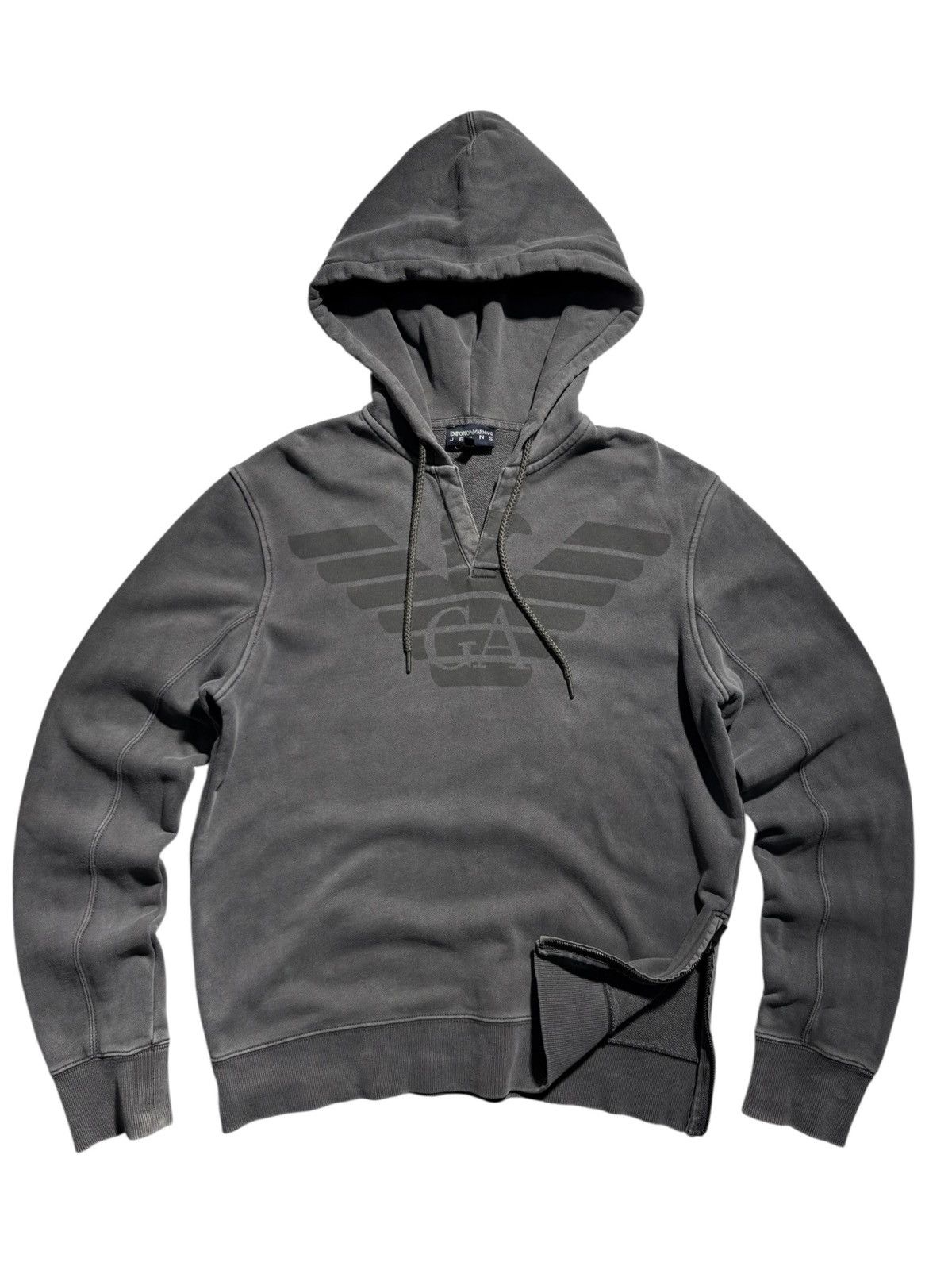 Armani Emporio Armani Hoodie Big Logo GA Grunge Style Y2K Retro Size US L / EU 52-54 / 3 - 1 Thumbnail
