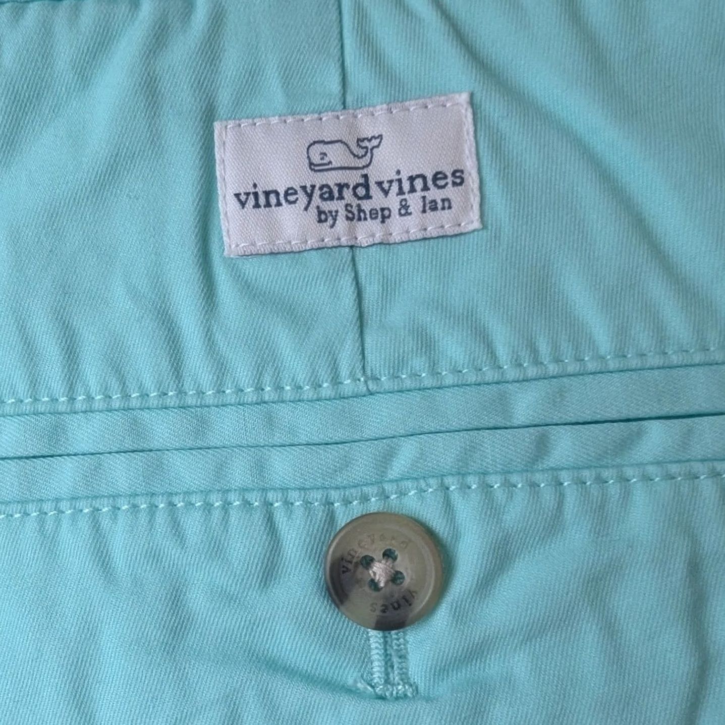 Vineyard Vines Vineyard Vines Club Short Aqua Turquoise Blue Cotton Chino 9 in Inseam Sz 34W Size US 34 / EU 50 - 3 Thumbnail