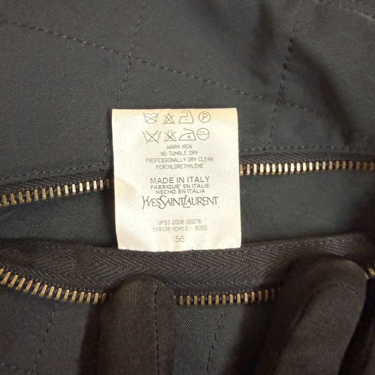 Yves Saint Laurent YSL Quilted Hybrid Bomber Jacket - Slate/Black - Size 54 Size US L / EU 52-54 / 3 - 20 Thumbnail