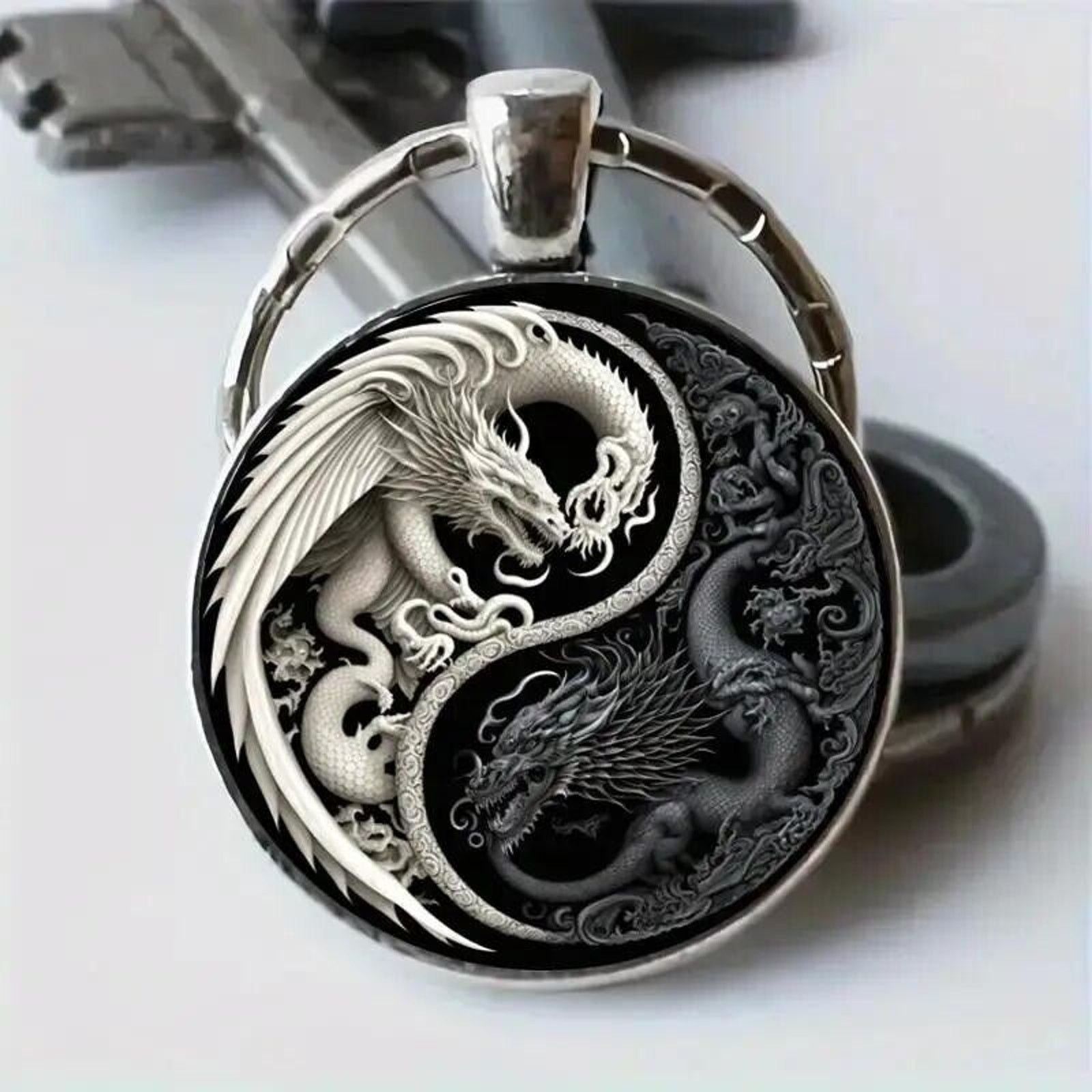 Other 2 PC Set: Two Dragon Keychain Necklace Pendant Size ONE SIZE - 4 Thumbnail