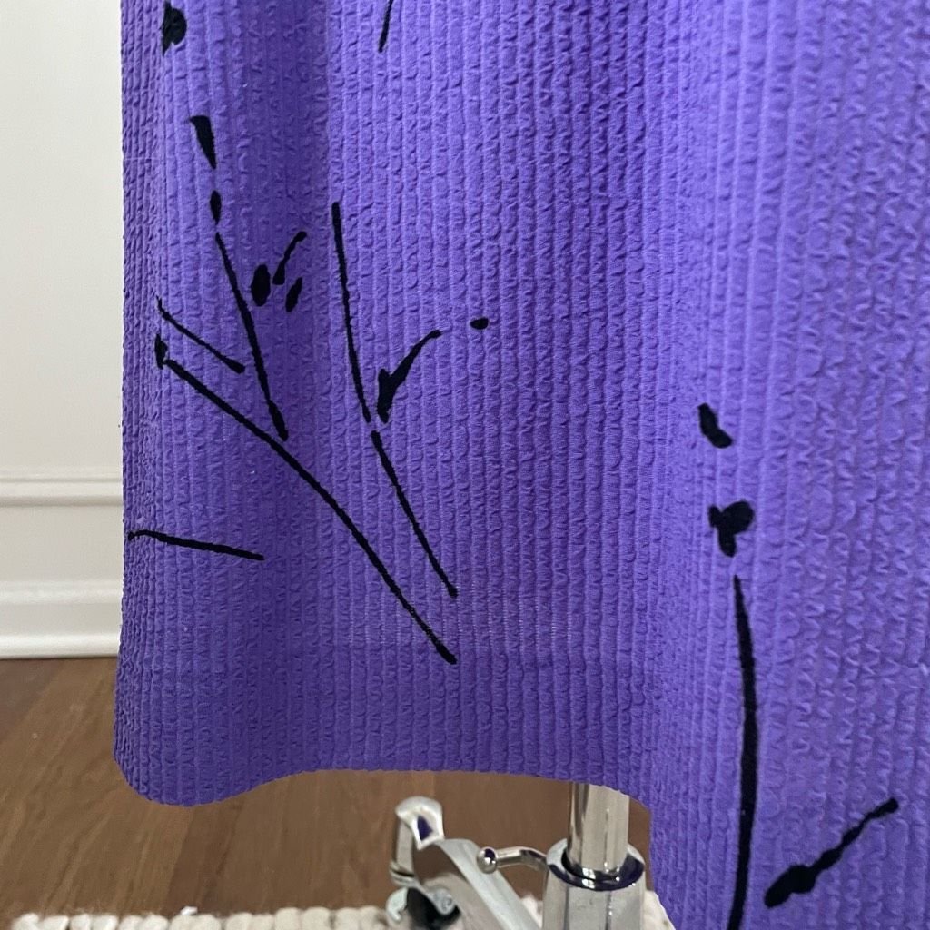 Vintage Vintage 80s Sue Brett Purple Black Cross Front Dress Abstrac Size M / US 6-8 / IT 42-44 - 7 Thumbnail