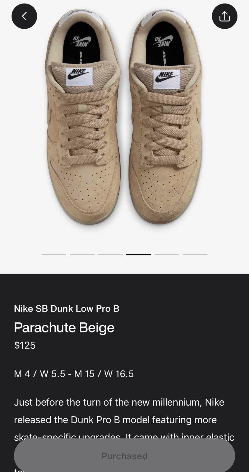 Nike SB Nike SB Dunk Low Pro B Parachute Beige Size US 11.5 / EU 44-45 - 10 Thumbnail