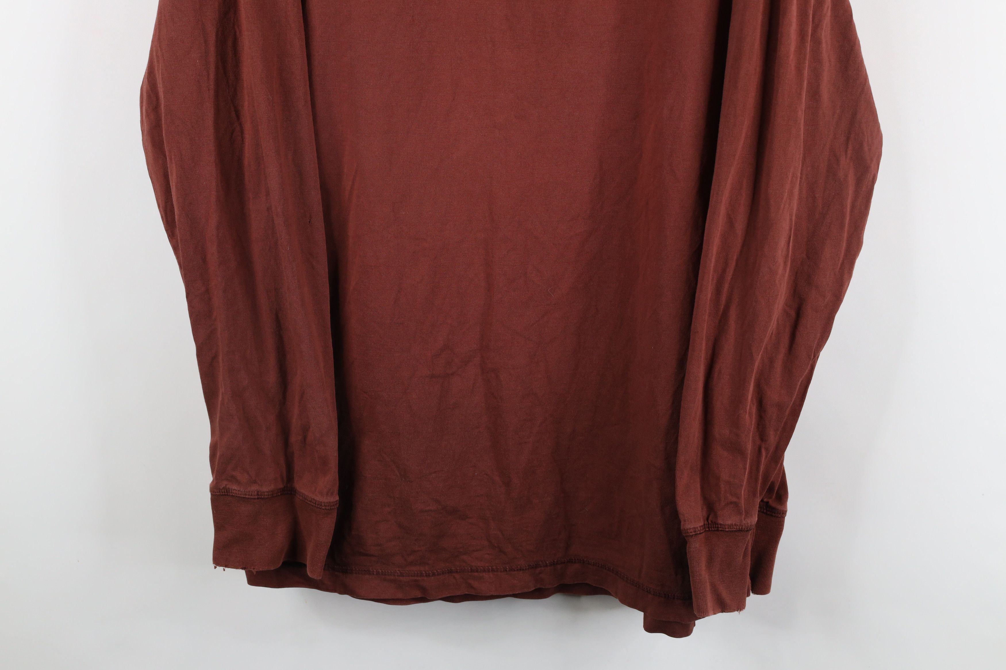 Cabelas × Vintage Vintage 90s Cabelas Long Sleeve Henley T-Shirt Cotton Brown Size US L / EU 52-54 / 3 - 3 Thumbnail
