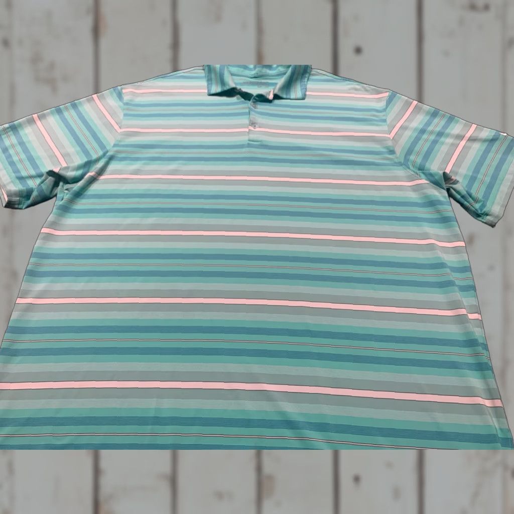 Nike Nike Golf Polo Shirt Men 2XL Short Sleeve Dri-Fit Striped Multicolor UV Activewear Size US XXL / EU 58 / 5 - 1 Thumbnail