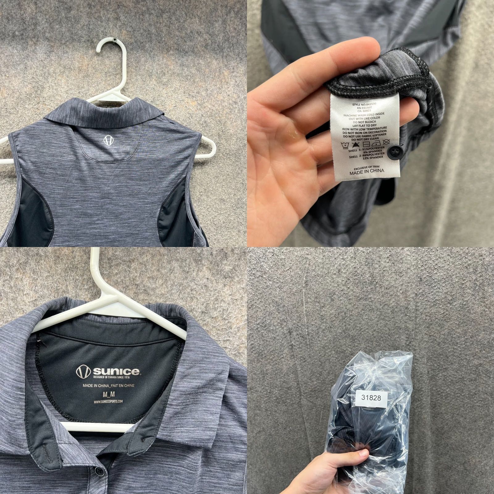 Vintage Sunice Polo Shirt Womens Medium Gray Sleeveless Stretch Activewear Tank Shirt Size M / US 6-8 / IT 42-44 - 8 Thumbnail