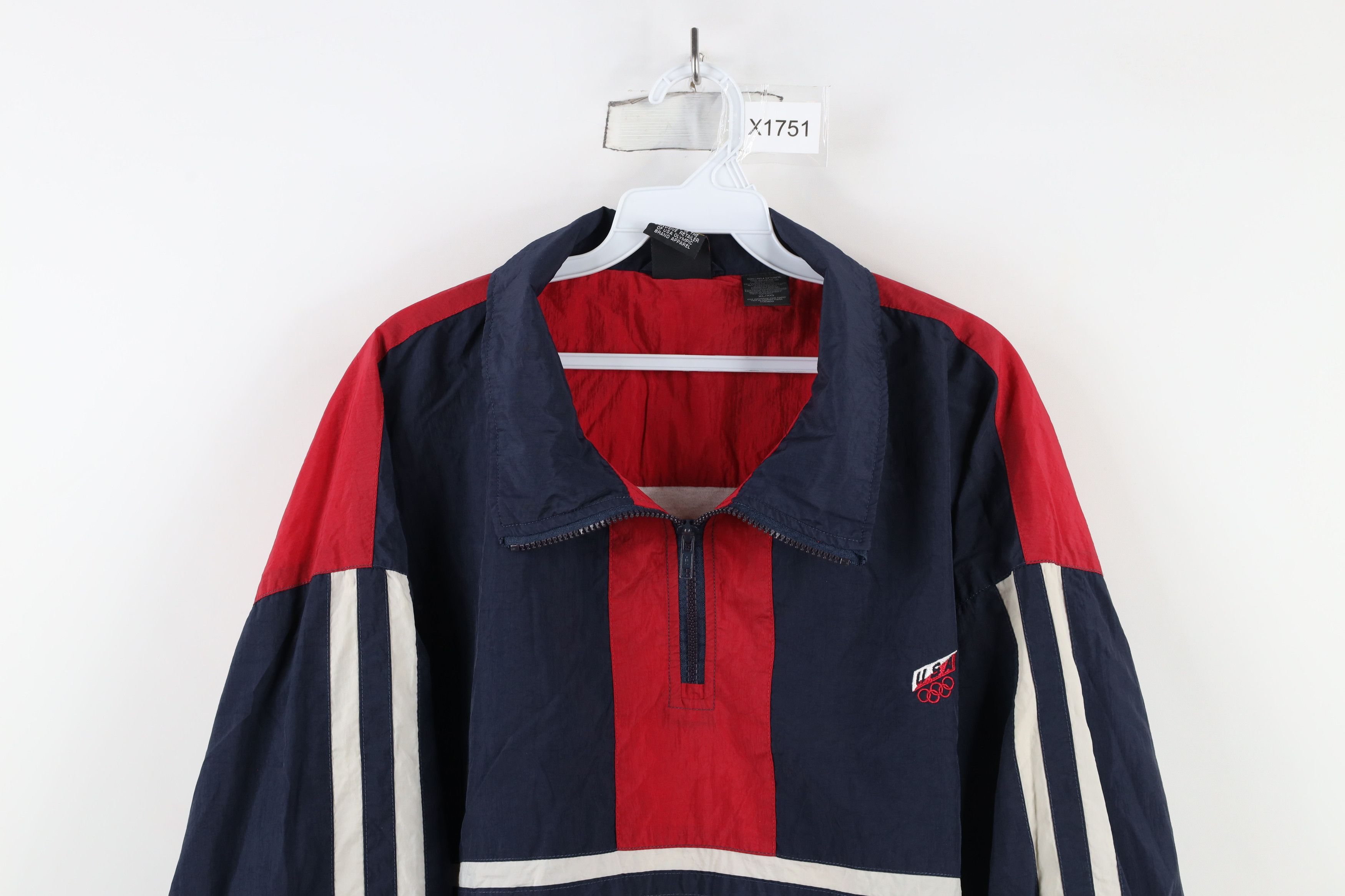 Vintage Vintage 90s USA Olympics Lined Pullover Windbreaker Jacket Size US L / EU 52-54 / 3 - 2 Thumbnail