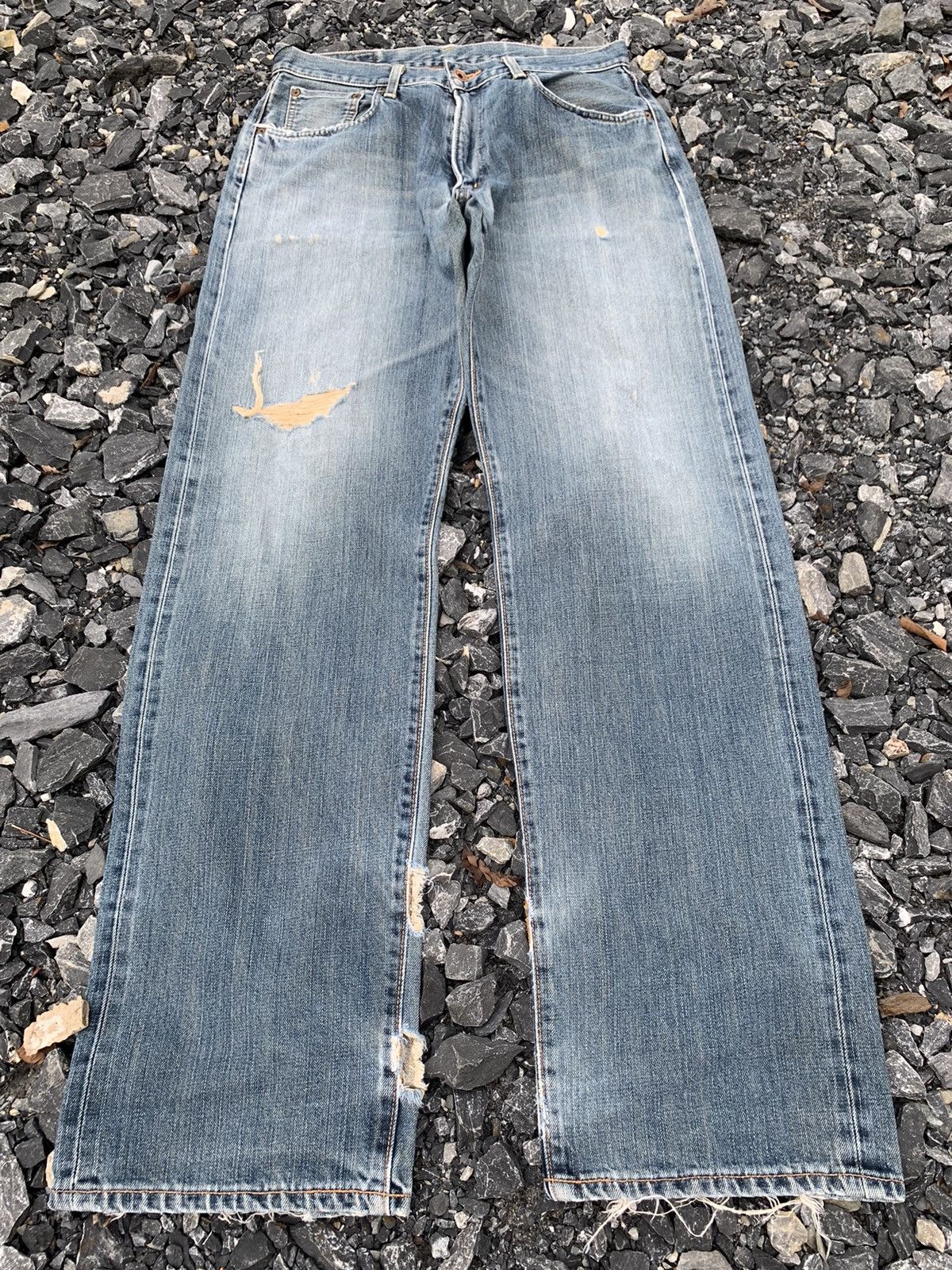 Edwin VINTAGE EDWIN 505 SELVEDGE RUSTY DISTRESSED JAPANESE DENIM Size US 31 - 2 Thumbnail
