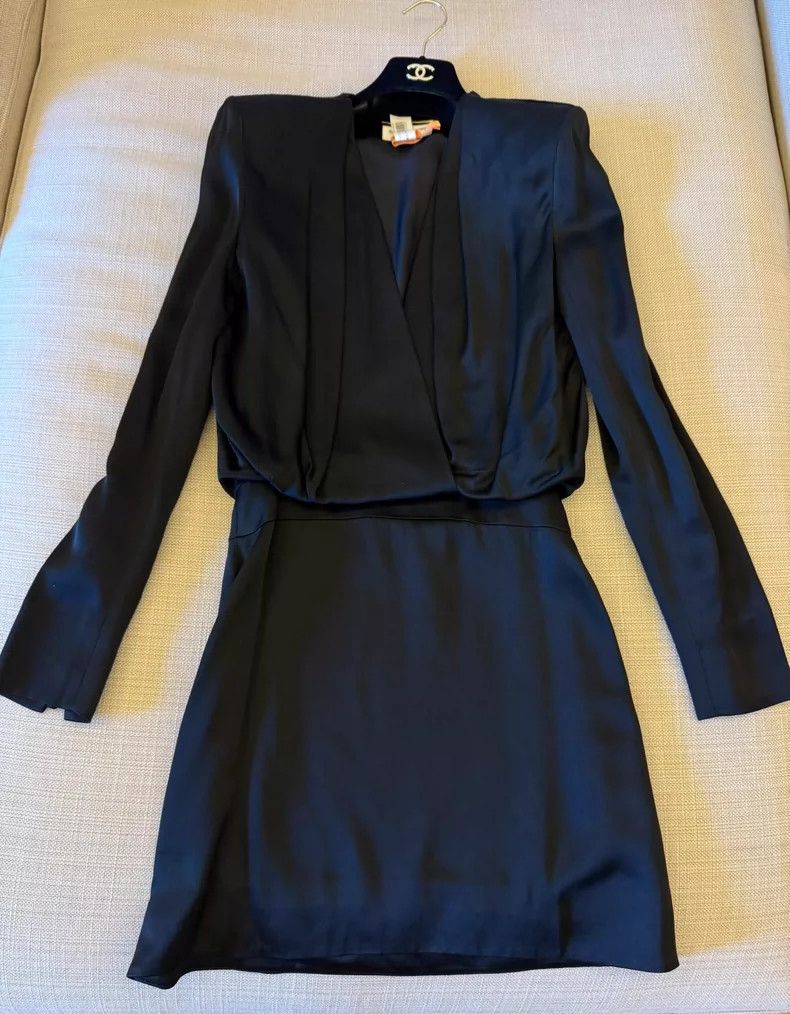 Yves Saint Laurent YSL Silk Long Sleeve Dress Size 36 Size US 36 / EU 52 - 1 Thumbnail