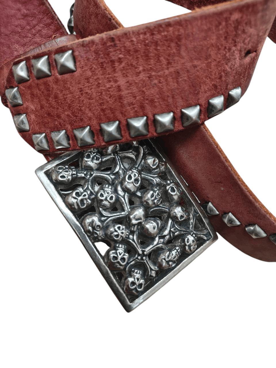 KARA 💥LAST CALL💥 KARA Skull Punk Studded Leather Belt Size ONE SIZE - 3 Thumbnail
