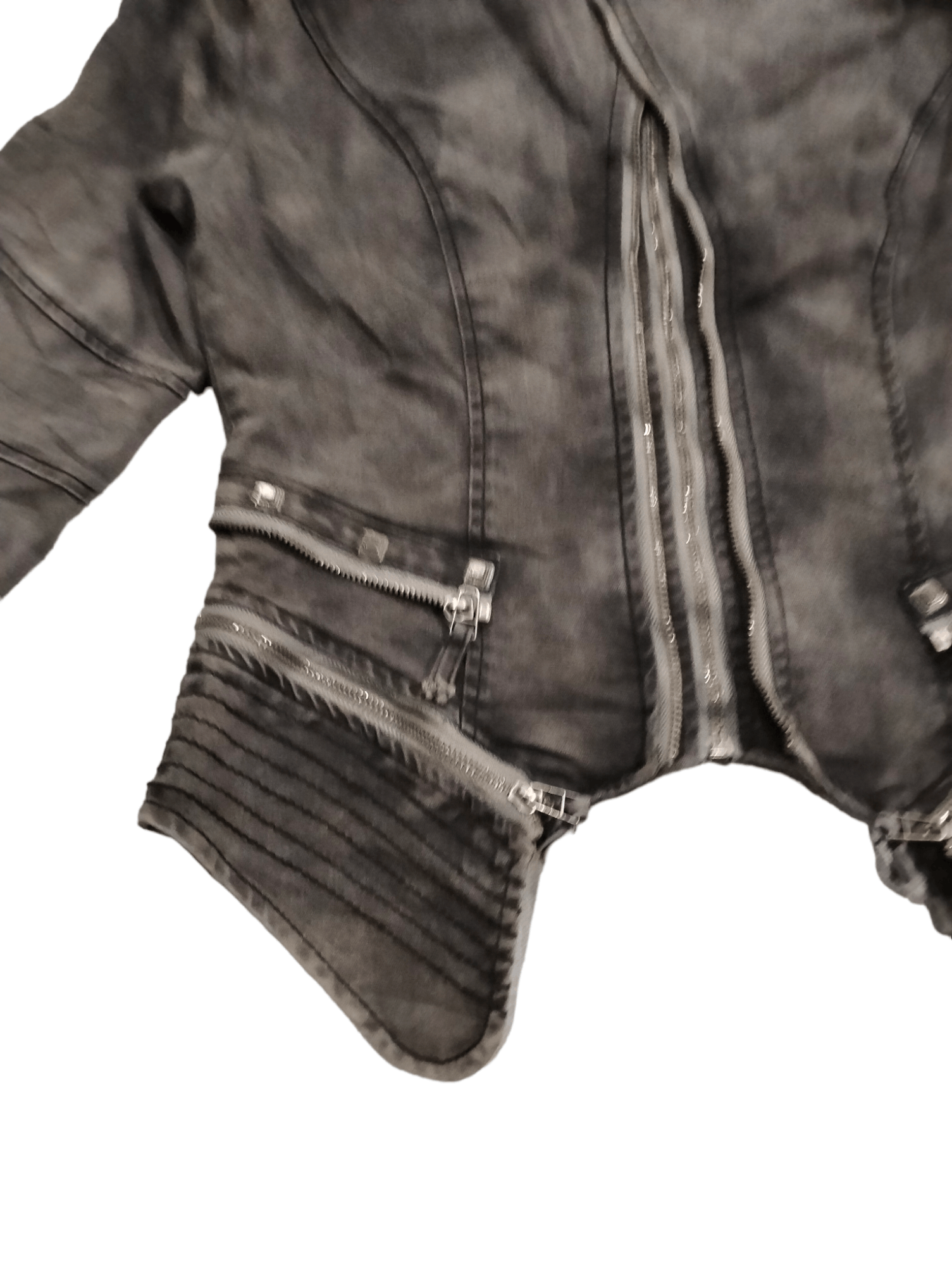 Japanese Brand RARE💥Echolove Zippers and Studs Black Washed Denim Jacket Size S / US 4 / IT 40 - 6 Thumbnail