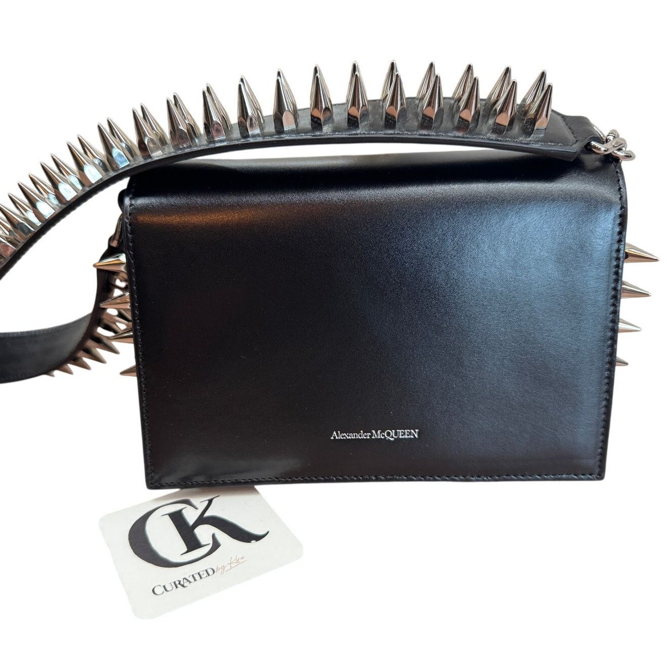 Alexander McQueen Alexander McQueen Black Leather Spiked Skull Bag NIB Size ONE SIZE - 5 Thumbnail