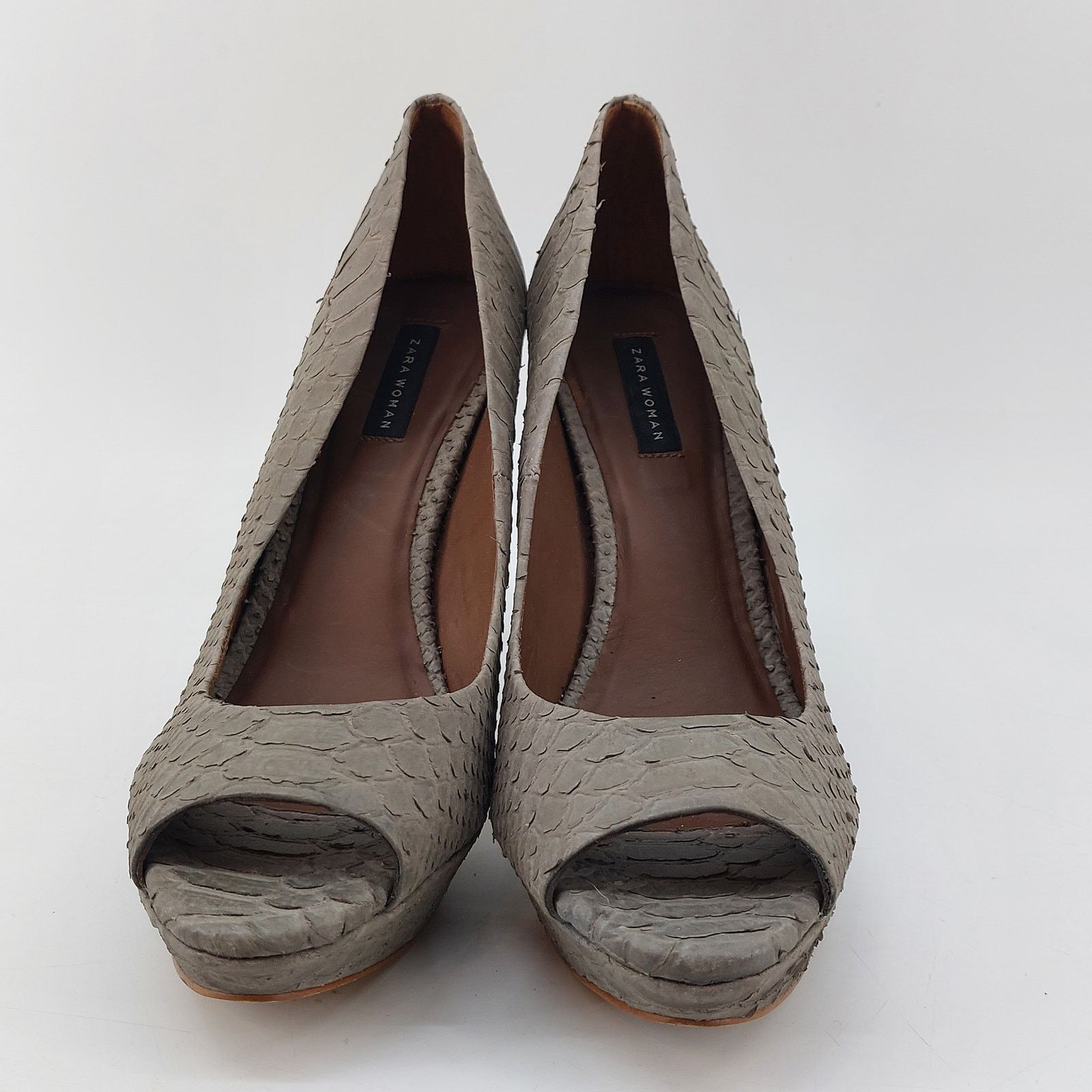 Zara Zara Snake Embossed Animal print Pumps Heels 8- 8.5 / 39 Size US 8 / IT 38 - 2 Thumbnail