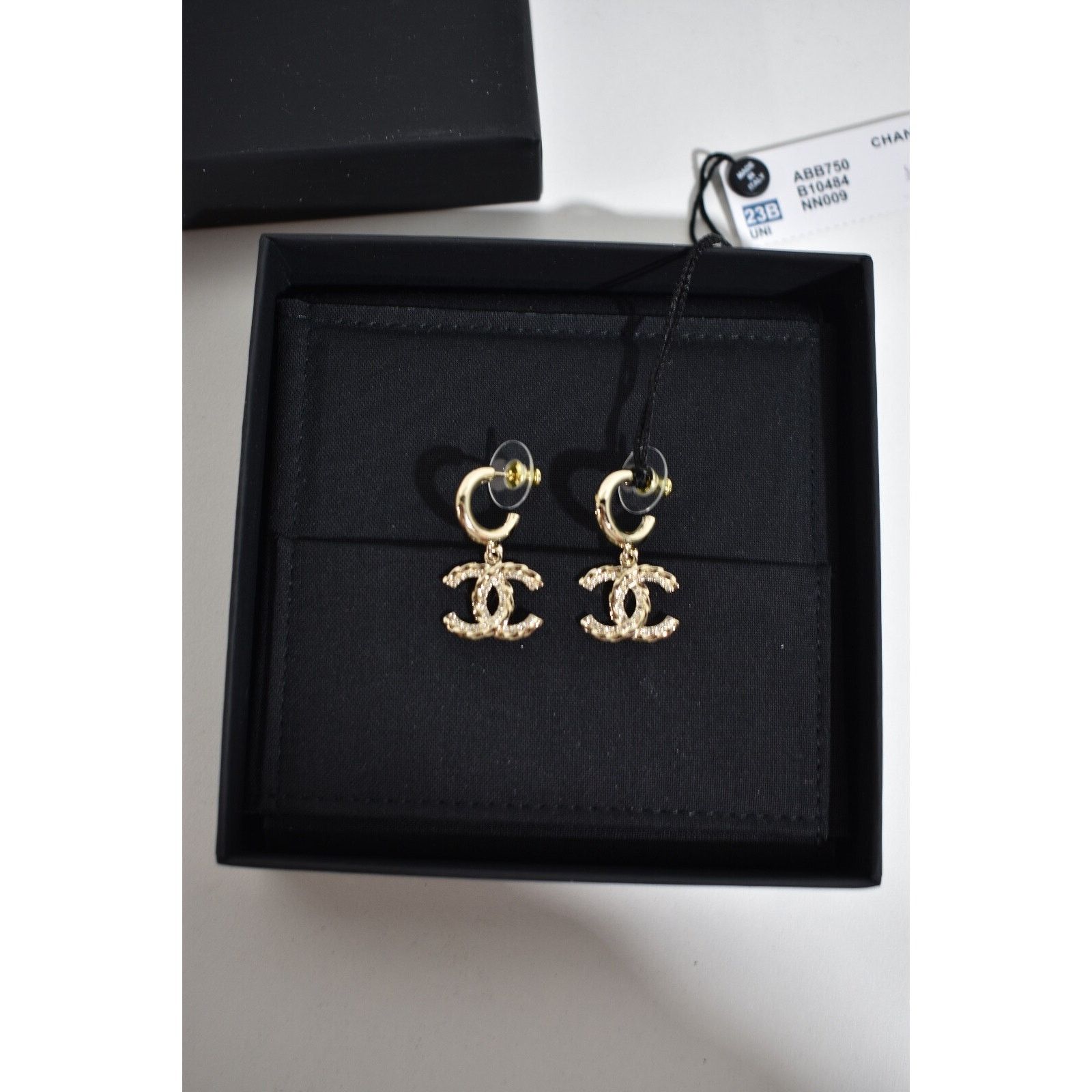 Chanel Chanel Gold Crystal Interlocking Statement Stud Earrings Size ONE SIZE - 7 Thumbnail