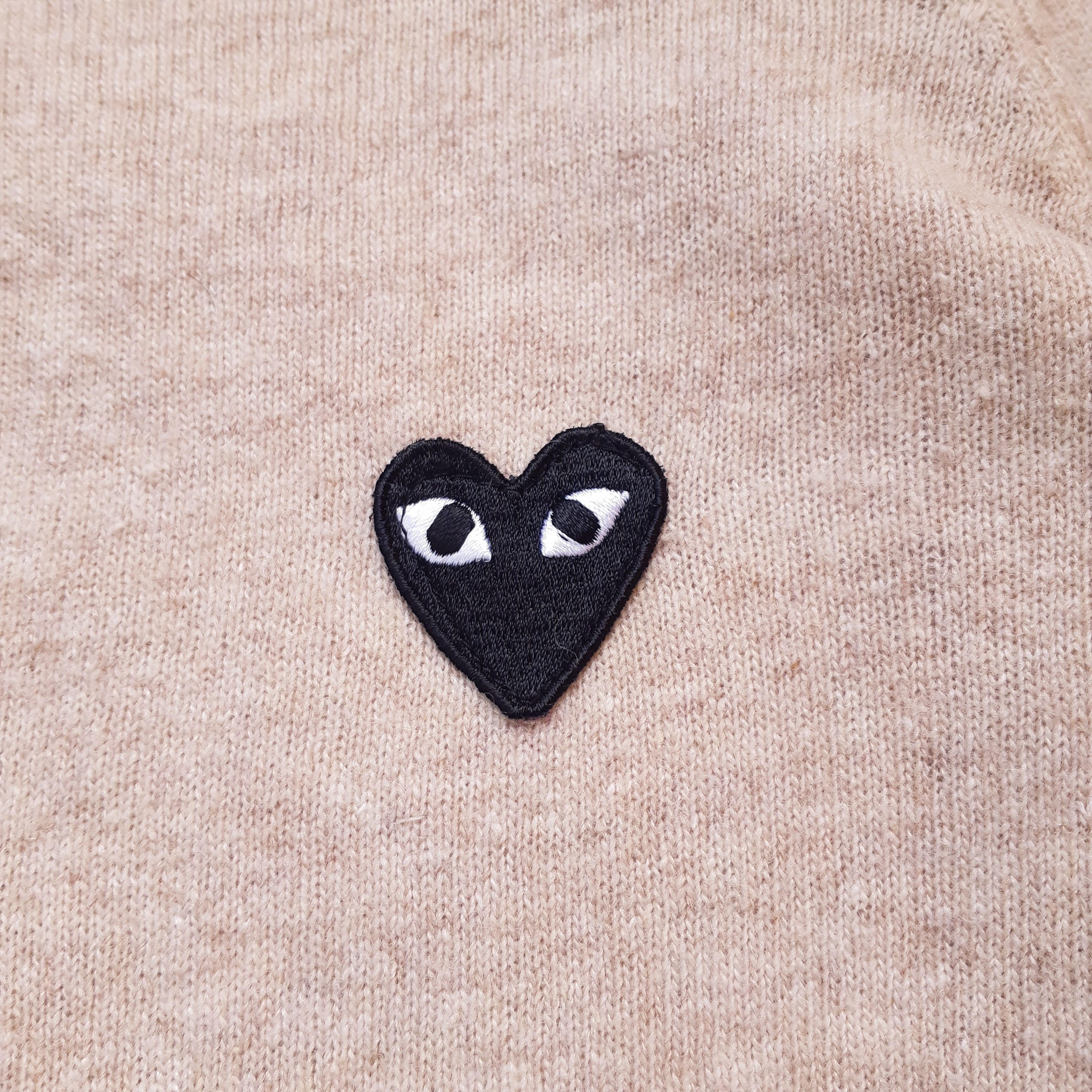 Comme Des Garcons Play Cardigan 2011 Wool Beige