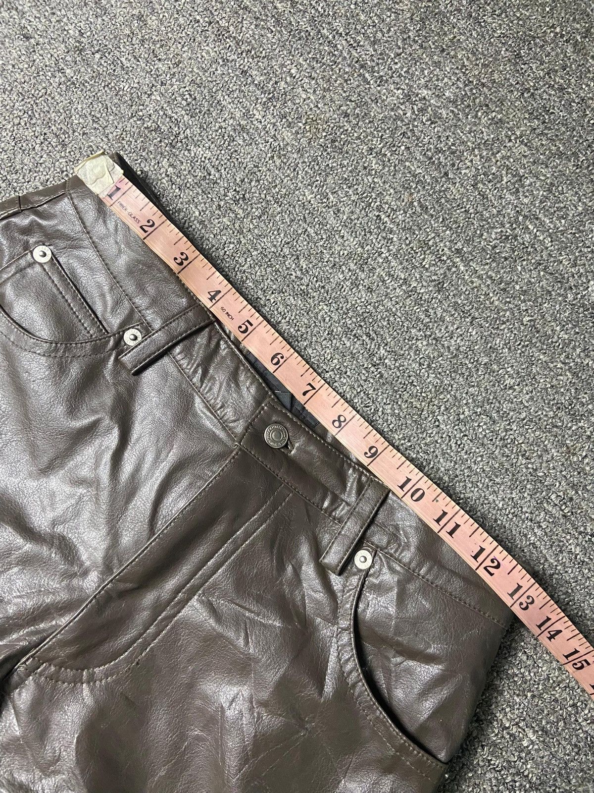 Japanese Brand Vintage Cigar Branch Flare Leather Pants (150) Size US 26 / EU 42 - 6 Thumbnail