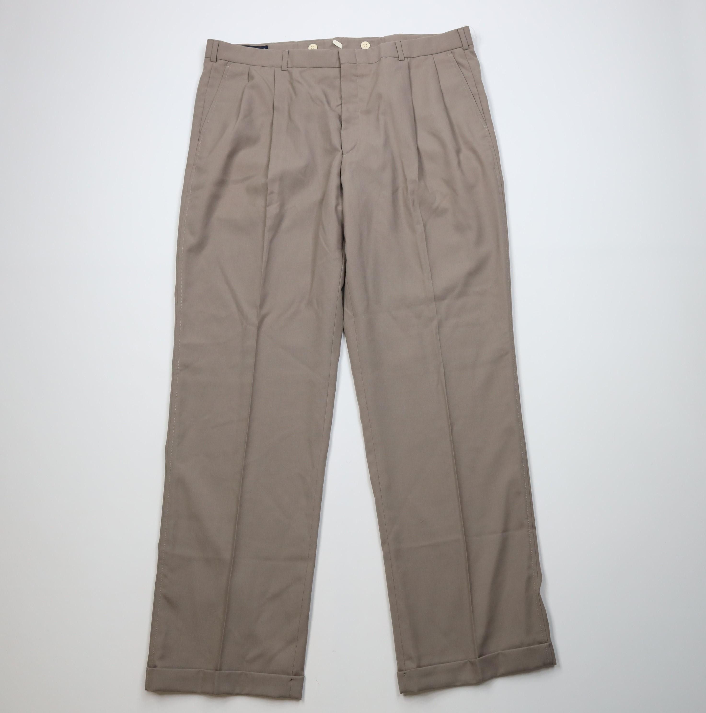 Lands' End Vintage 90s Lands End Knit Wide Leg Chino Pants Beige USA Size US 42 / EU 58 - 1 Thumbnail