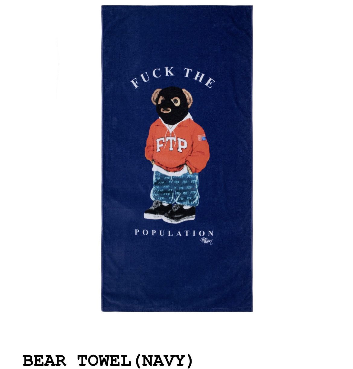 Fuck The Population FTP BEAR TOWEL BLUE Size ONE SIZE - 1 Thumbnail