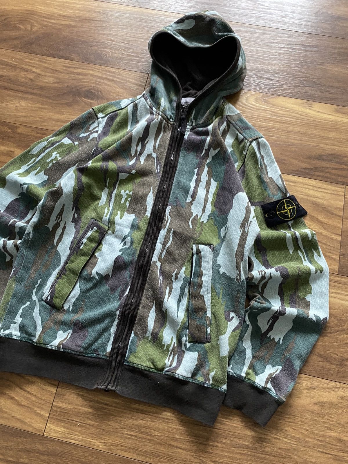 Stone Island Stone Island Flowing Camo Zip hoodie Y2k Swag Size US M / EU 48-50 / 2 - 5 Thumbnail
